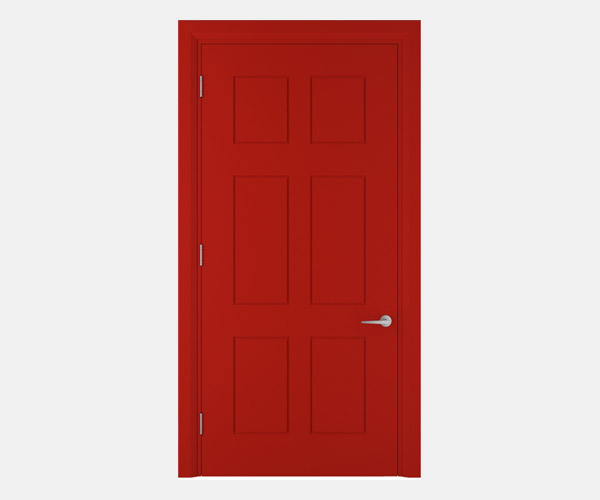 Shadbolt_Worth_lacquered_panelled_doors_Traffic_Red_RAL_3020