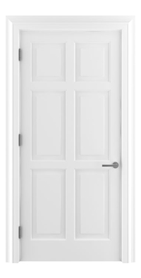 Shadbolt Timeless Type14 hardwood panelled door in RAL 9010 paint finish