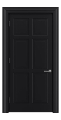 Shadbolt Timeless Type16 hardwood panelled door in RAL 9005 paint finish