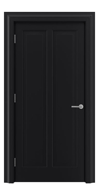 Shadbolt Timeless Type18 hardwood panelled door with RAL 9005 paint finish