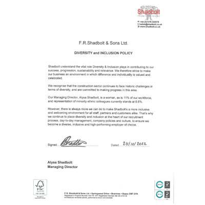 Shadbolt_Diversity & Inclusion_policy